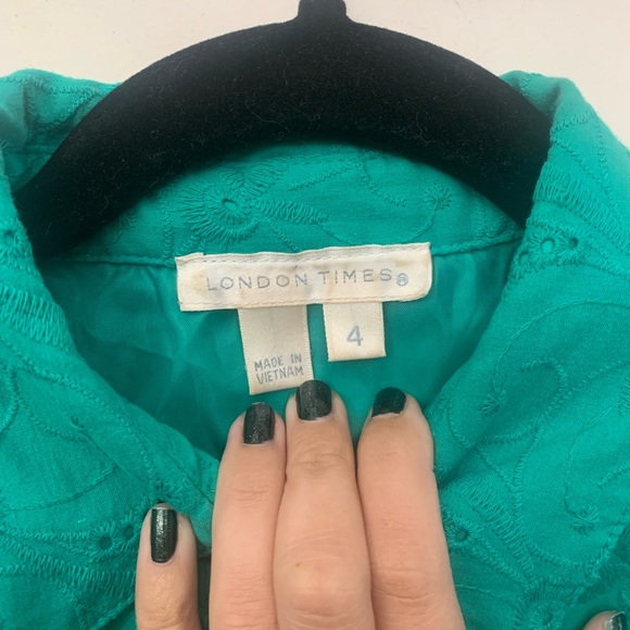 London Times Green Retro Dress - Picture 4 of 5